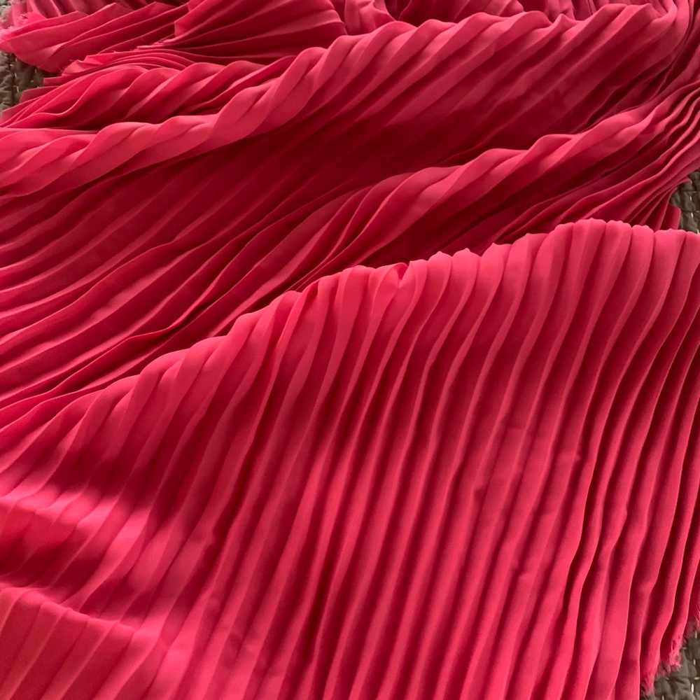 Pleated Georgette Unique Yardage/ Raspberry Pink - image 5